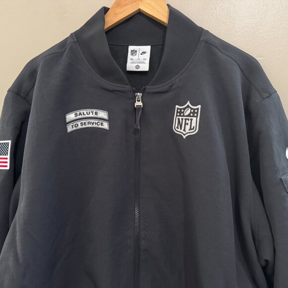 Nike NFL Shield Team Issue Salute To Service Heavyweight Bomber Jacket Mens XL - Picture 3 of 14